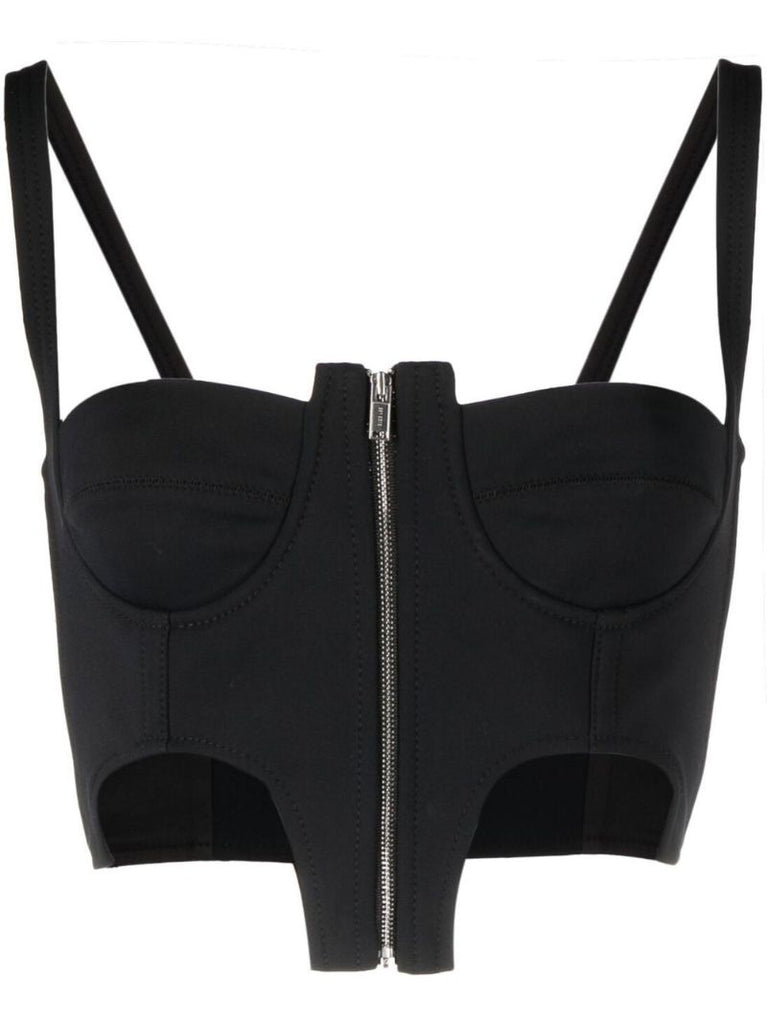 Black Double Arch Bustier Top