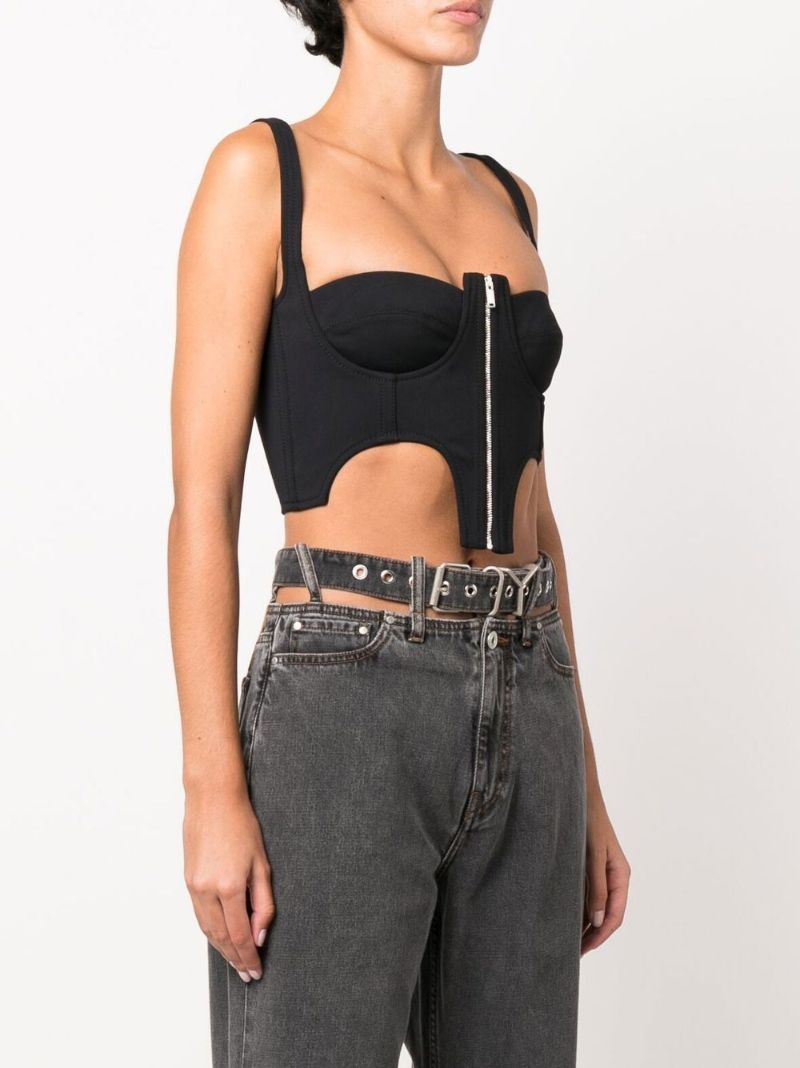 Black Double Arch Bustier Top