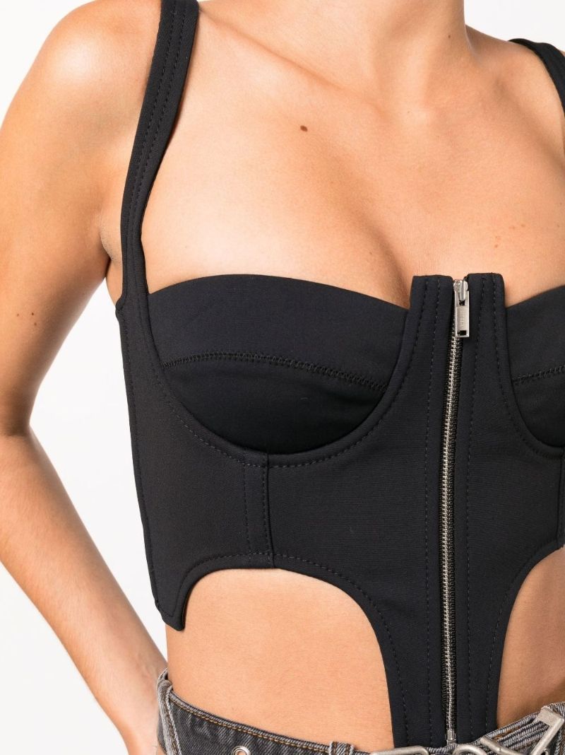 Black Double Arch Bustier Top