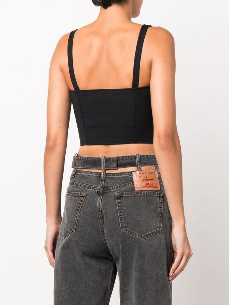 Black Double Arch Bustier Top