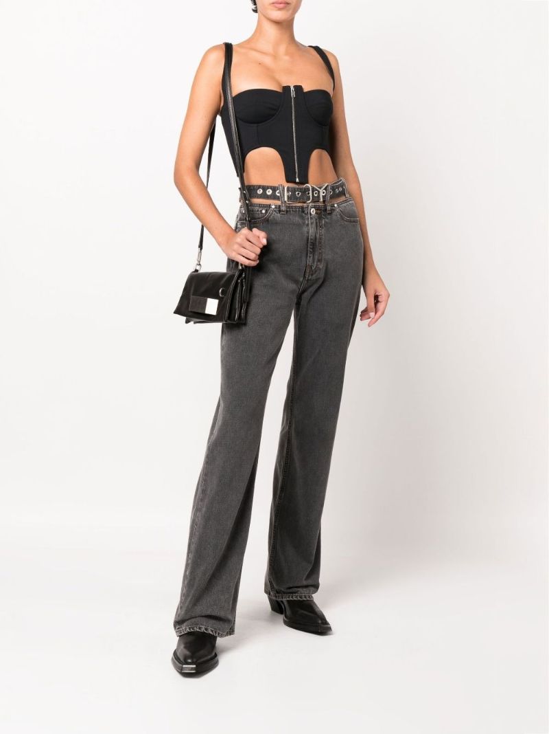 Black Double Arch Bustier Top