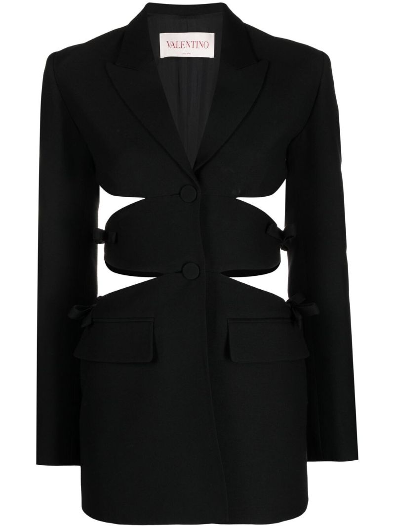Black Cut Out Wool Blazer