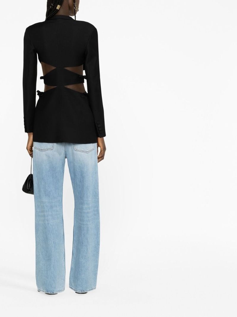 Black Cut Out Wool Blazer