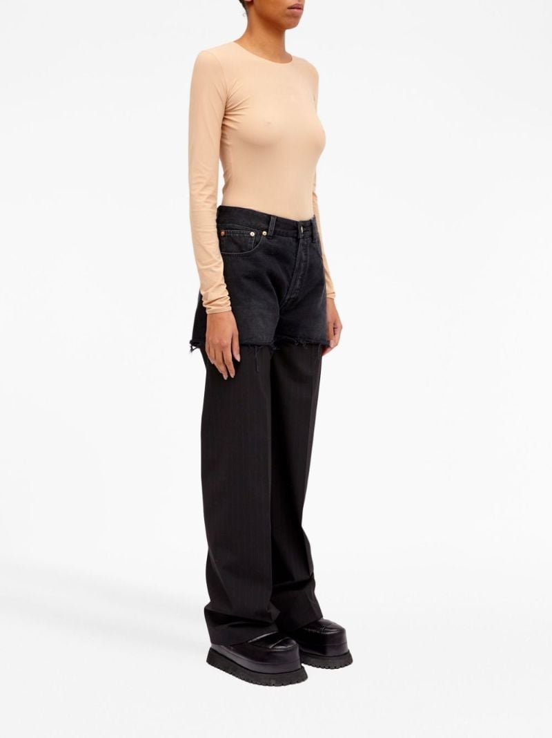 Black Layered High-rise Jeans