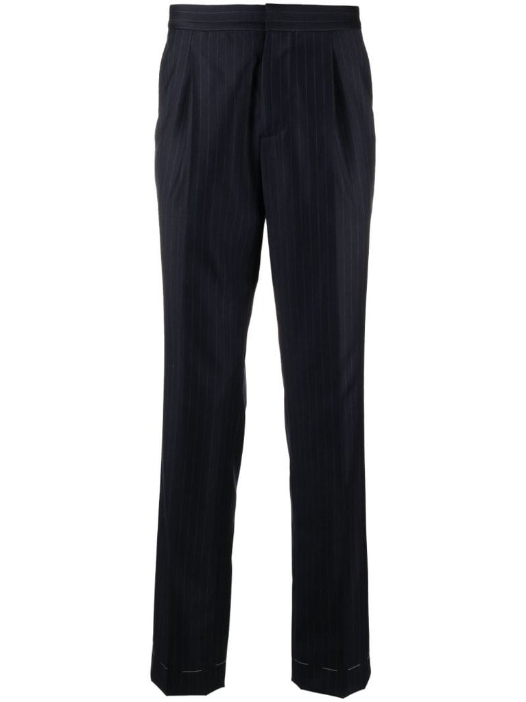 Blue Pinstripe Tailored Trousers