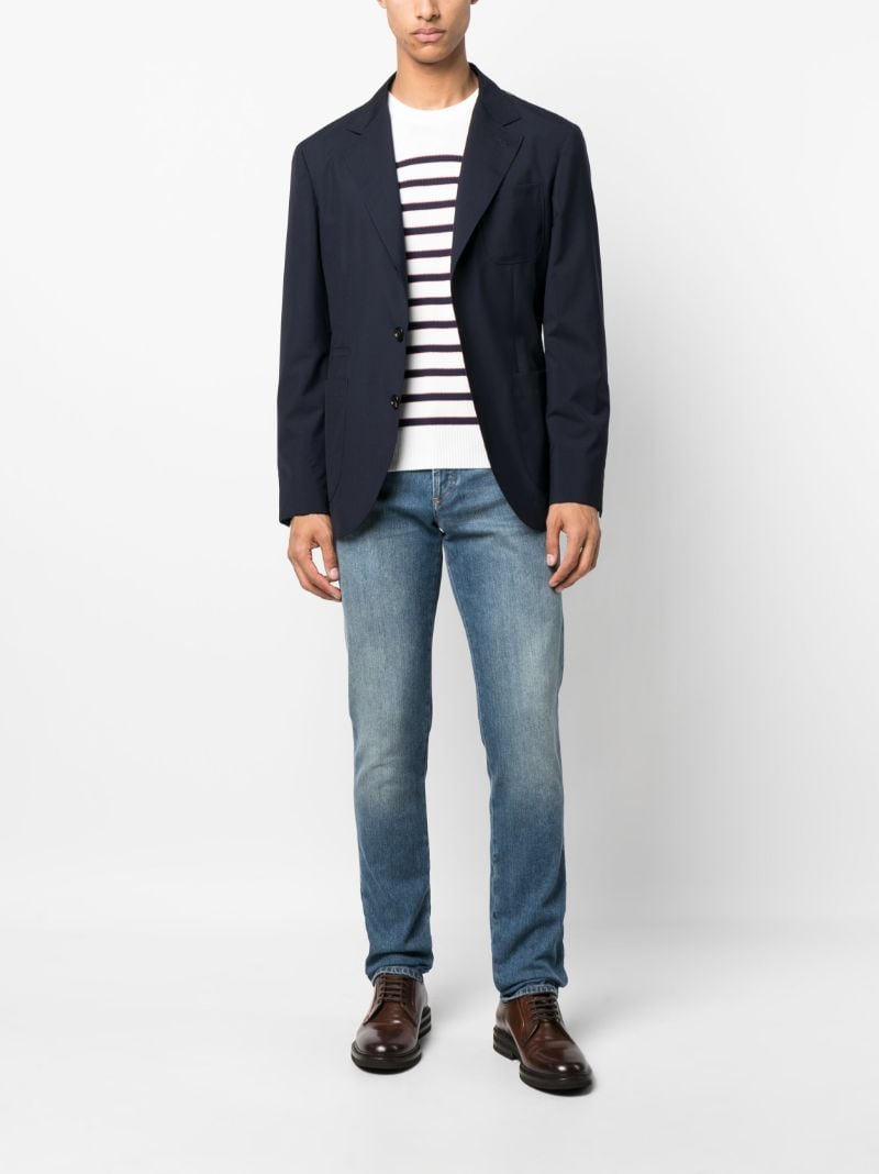 White Striped Cotton Sweater