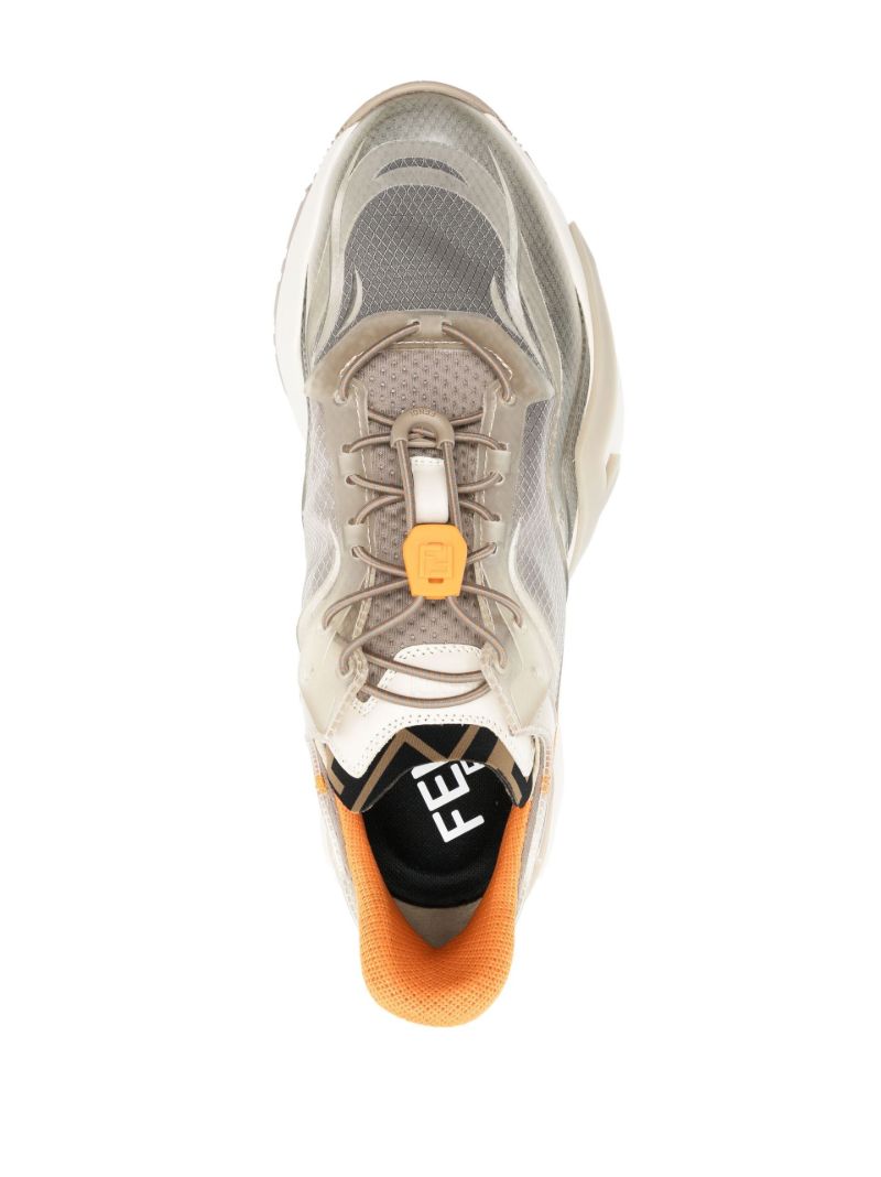 Neutral Fendi Flow Panelled Runner Sneakers