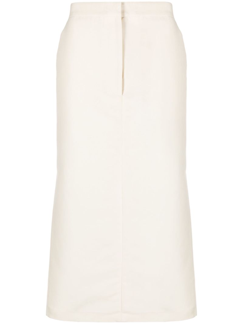 White Low Waist Tuxedo Skirt