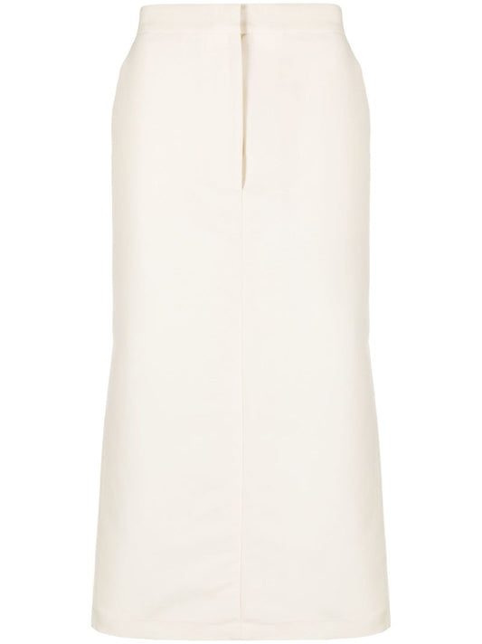 White Low Waist Tuxedo Skirt