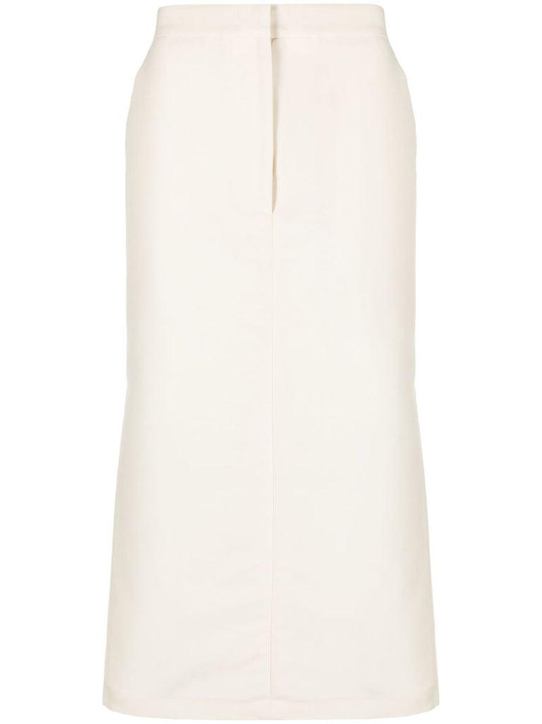 White Low Waist Tuxedo Skirt