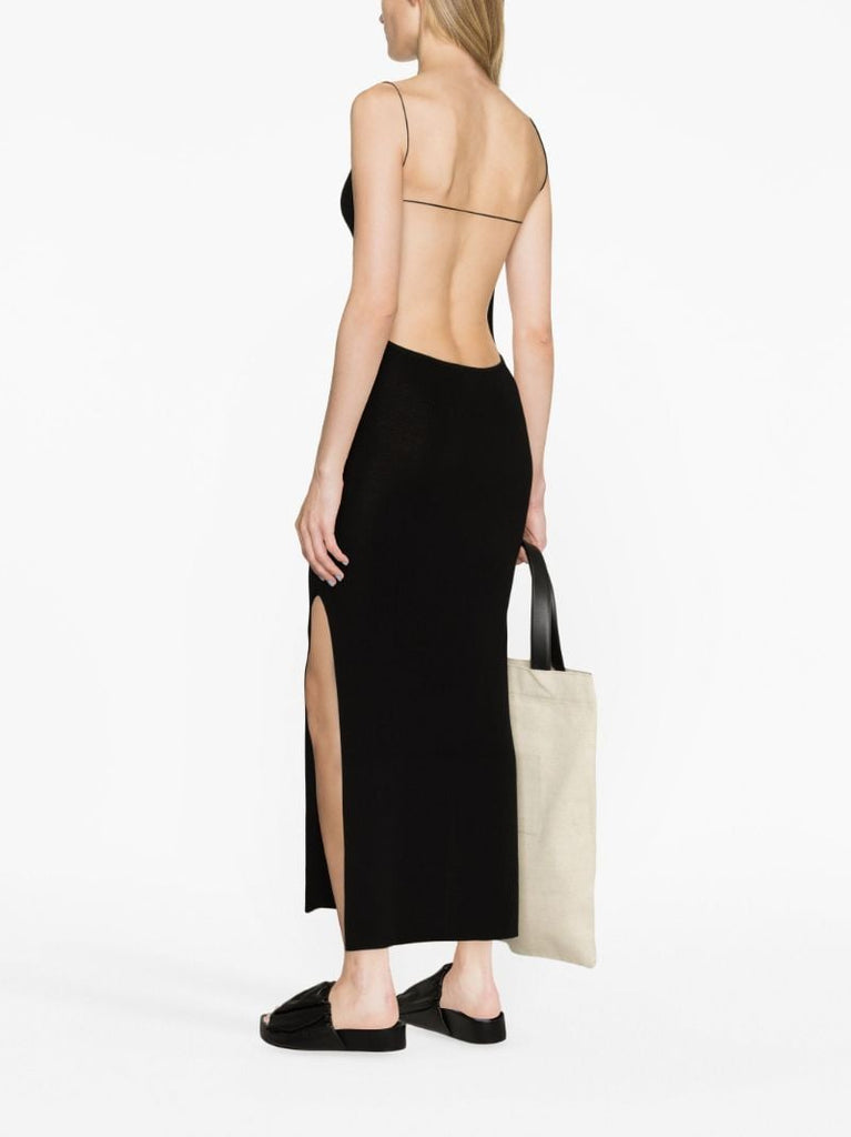 Black Knitted Midi Dress