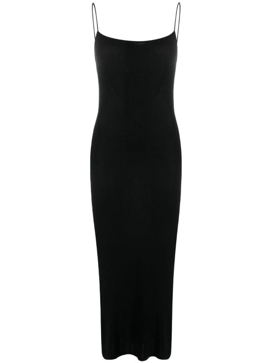 Black Knitted Midi Dress