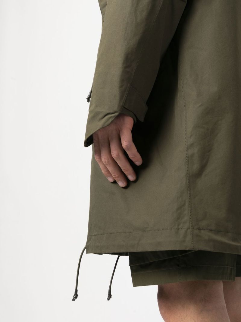 Green Compass-patch Long-sleeved Coat