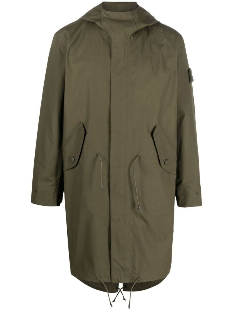 Green Compass-patch Long-sleeved Coat