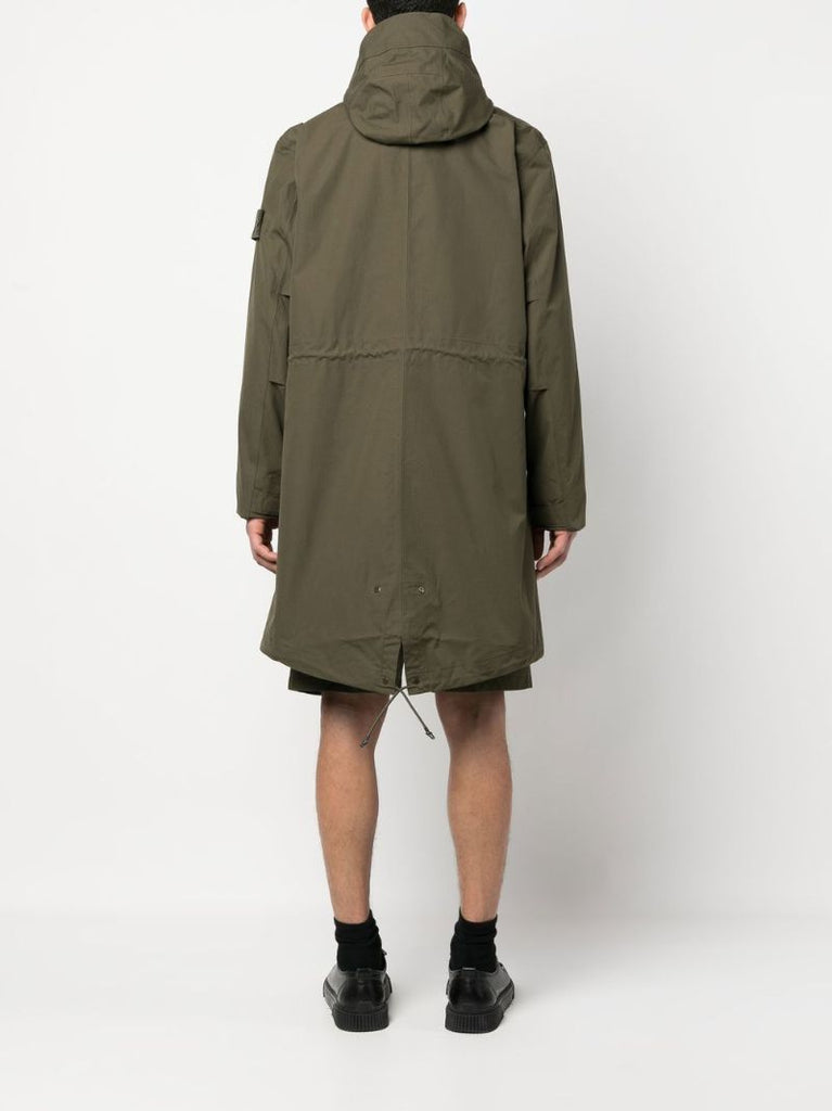Green Compass-patch Long-sleeved Coat
