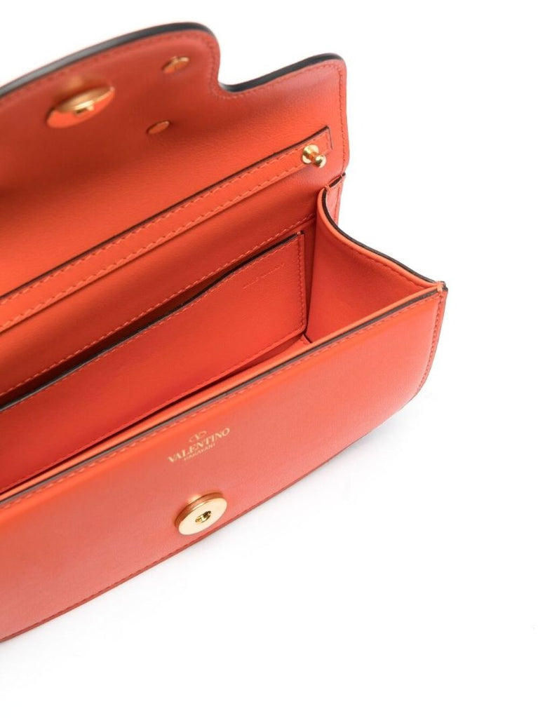Orange Leather LocÃ_x0083_Â² Vlogo Cross Body Bag