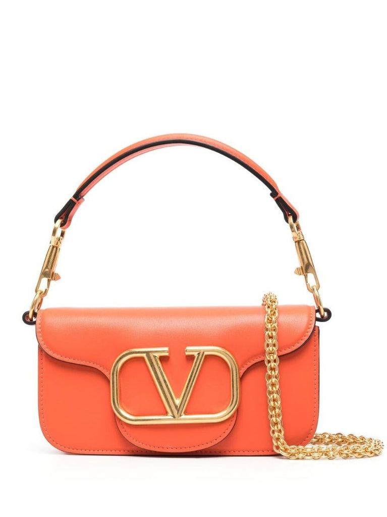 Orange Leather LocÃ_x0083_Â² Vlogo Cross Body Bag