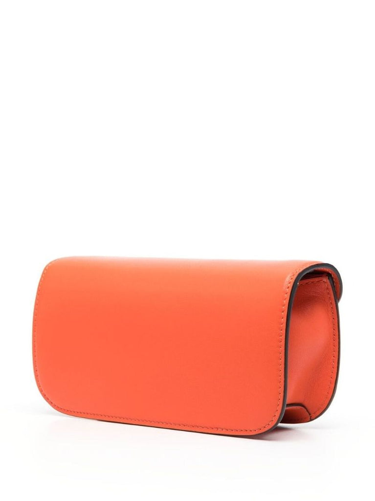 Orange Leather LocÃ_x0083_Â² Vlogo Cross Body Bag