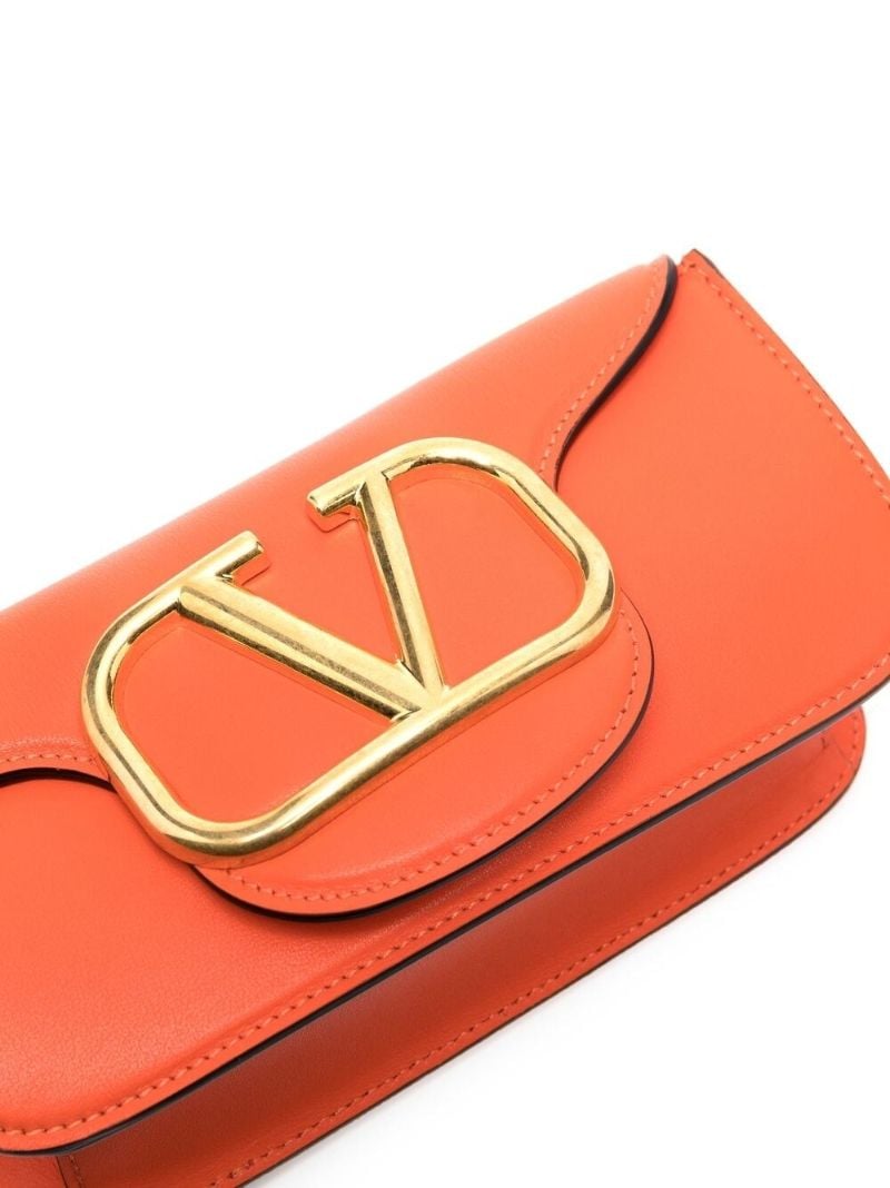Orange Leather LocÃ_x0083_Â² Vlogo Cross Body Bag