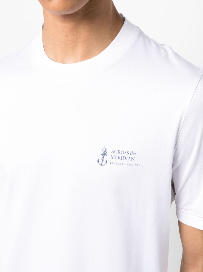 White Logo Cotton T-shirt