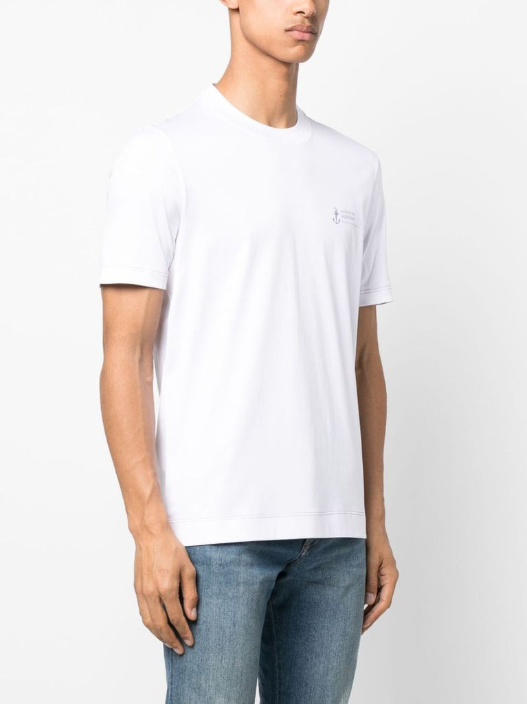 White Logo Cotton T-shirt