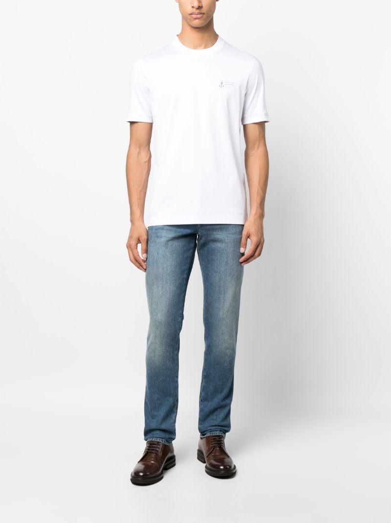 White Logo Cotton T-shirt