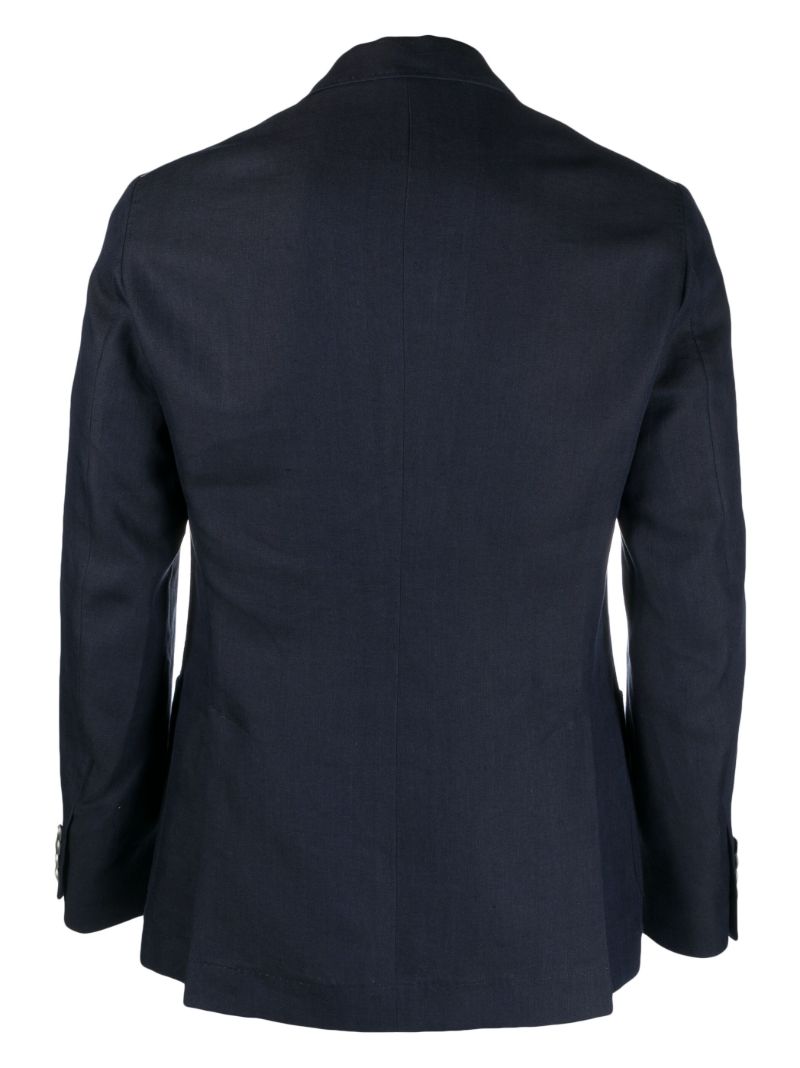 Blue Double-breasted Linen Suit