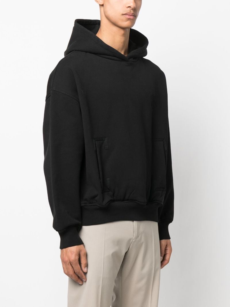Black Logo-embroidery Cotton Hoodie