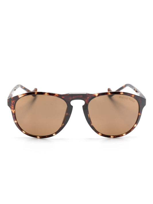 Brown Linto Gravel Rider Round Sunglasses