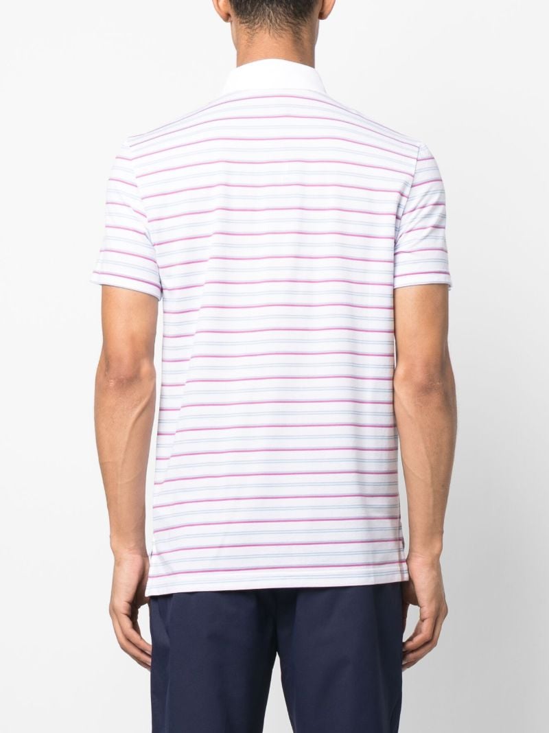 White Striped Performance Polo Shirt
