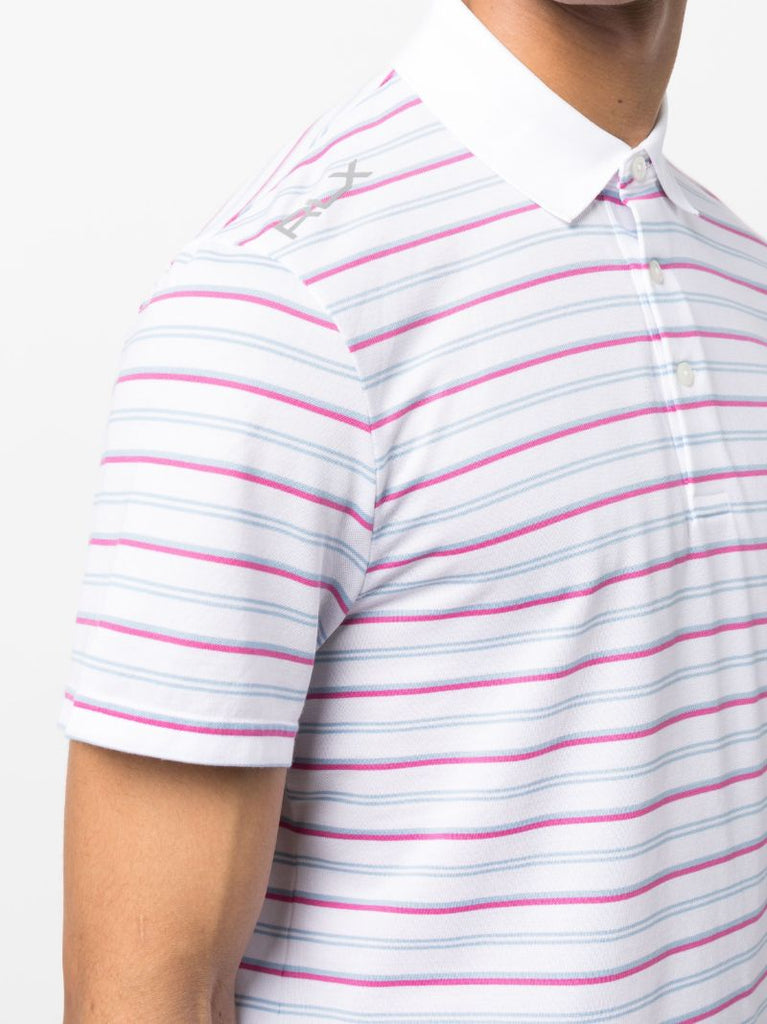White Striped Performance Polo Shirt