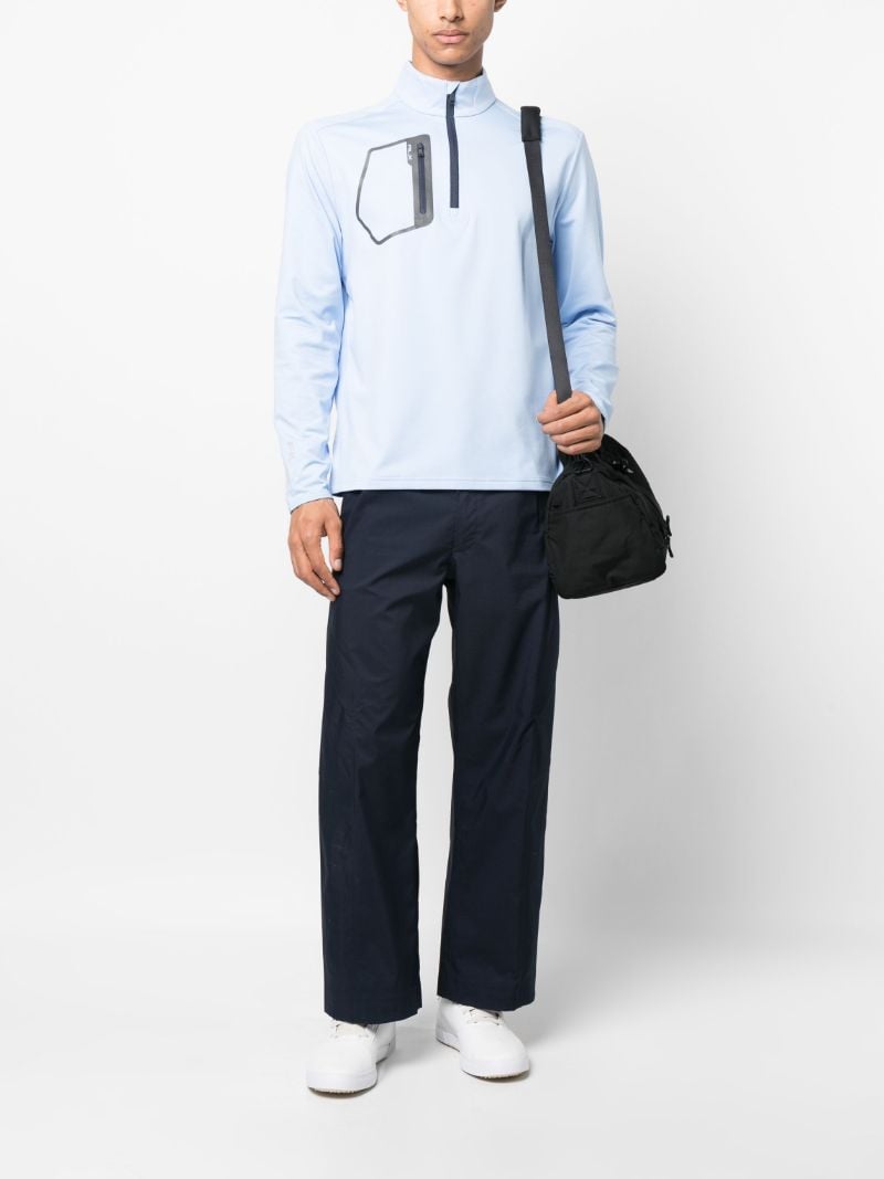 Blue Mock Neck Performance Sweatshirt
