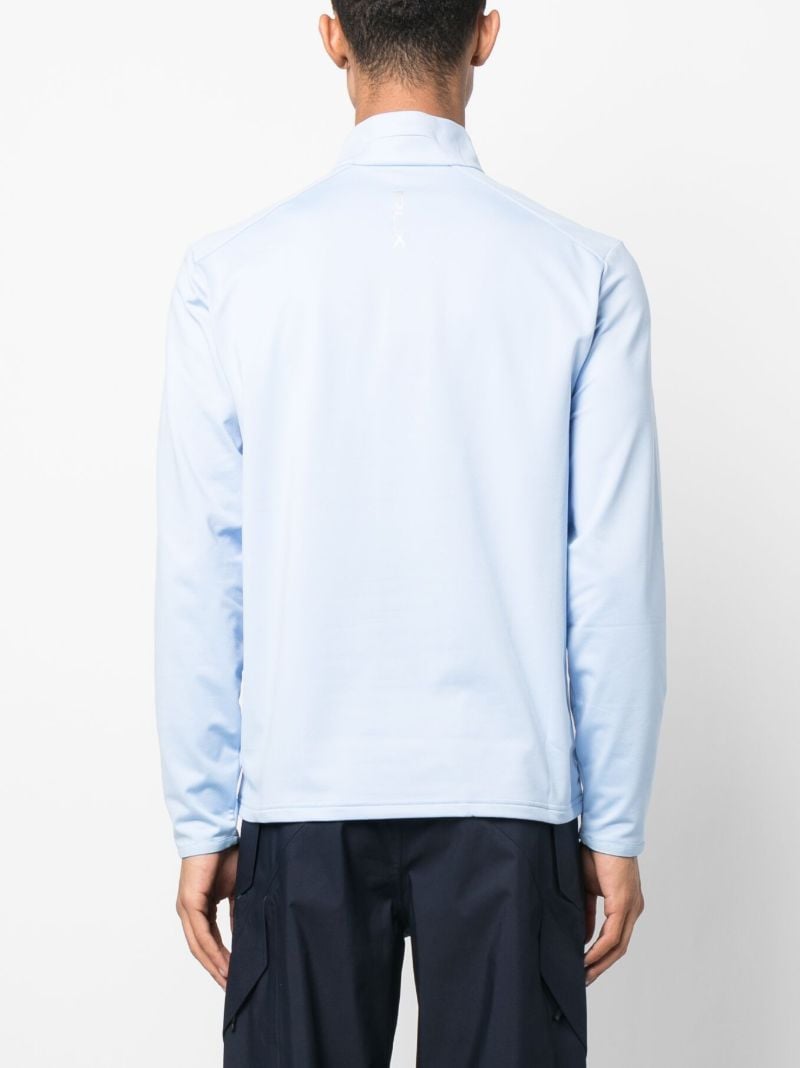 Blue Mock Neck Performance Sweatshirt