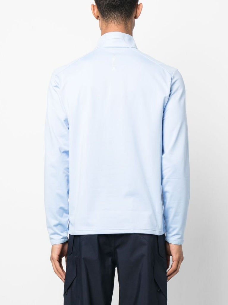 Blue Mock Neck Performance Sweatshirt
