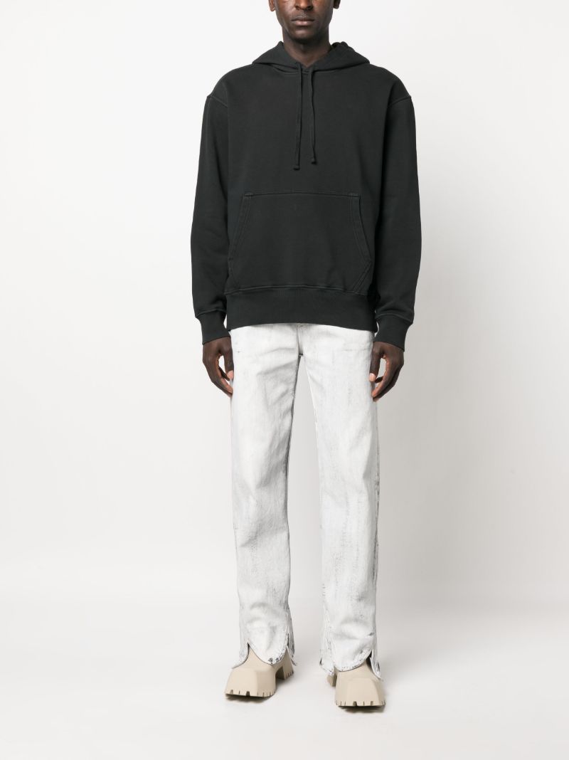 Black Drawstring Cotton Hoodie