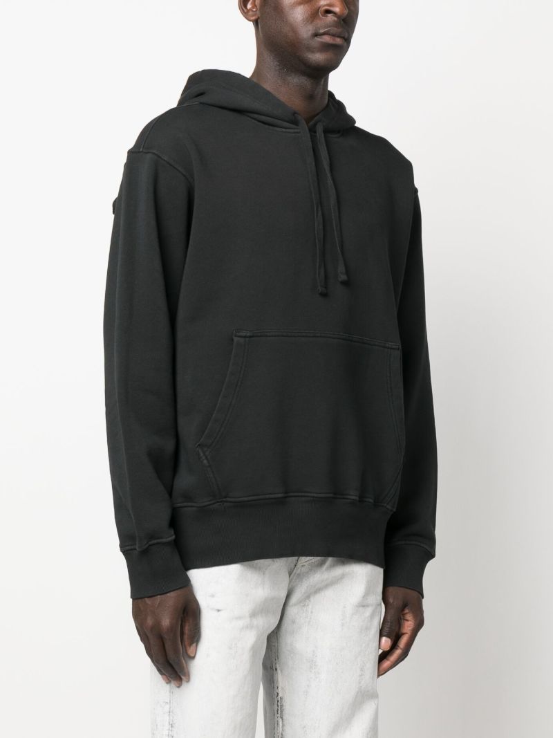 Black Drawstring Cotton Hoodie