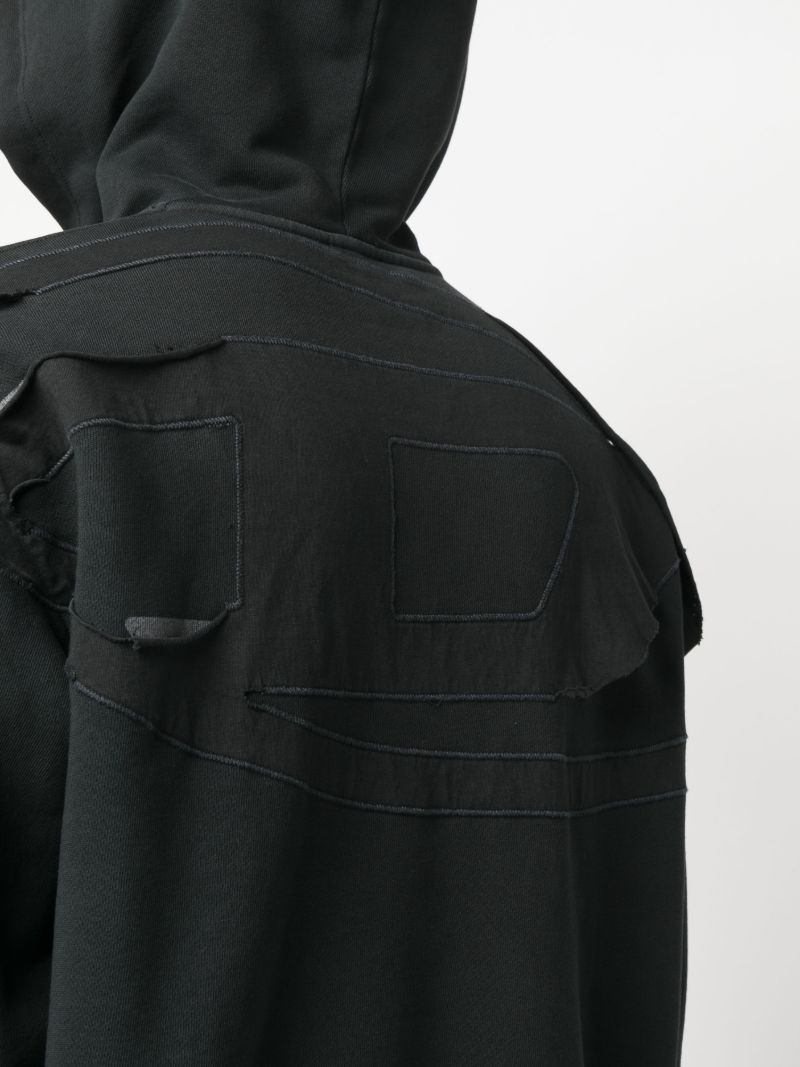 Black Drawstring Cotton Hoodie