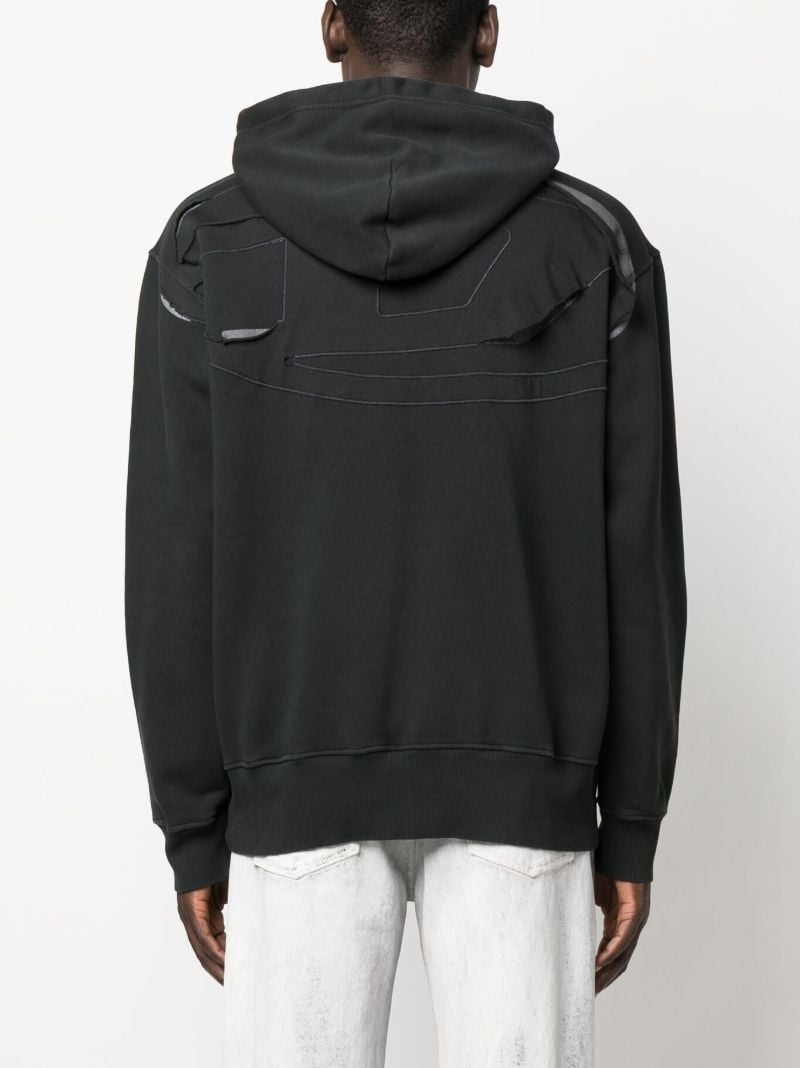 Black Drawstring Cotton Hoodie