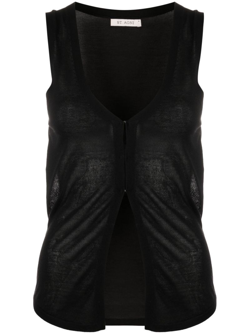 Black Fine Knit Vest