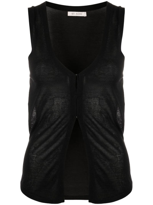 Black Fine Knit Vest