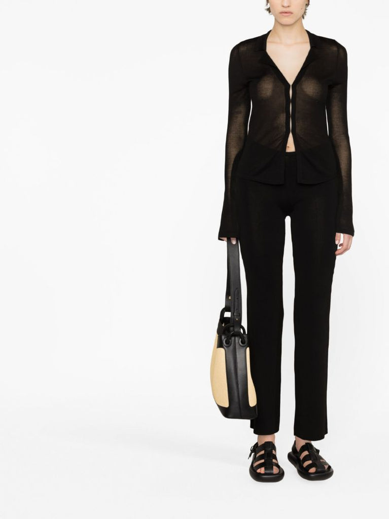 Black Low-rise Knit Trousers
