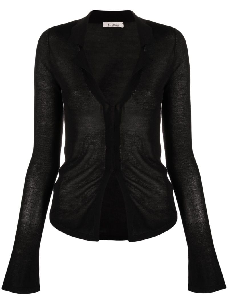 Black Sheer Fine Knit Shirt