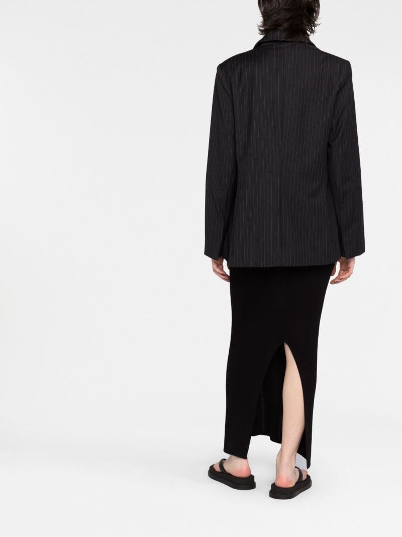 Black Pinstriped Single-breasted Blazer