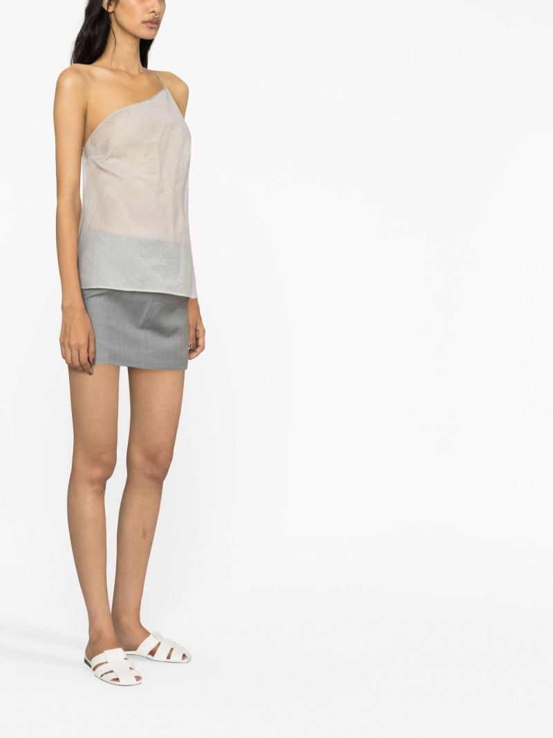 Grey One-shoulder Stripe Top