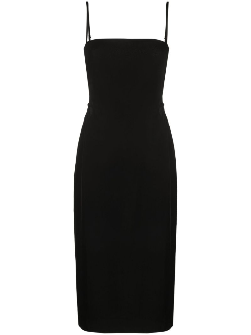 Black Urbain Square Neck Midi Dress
