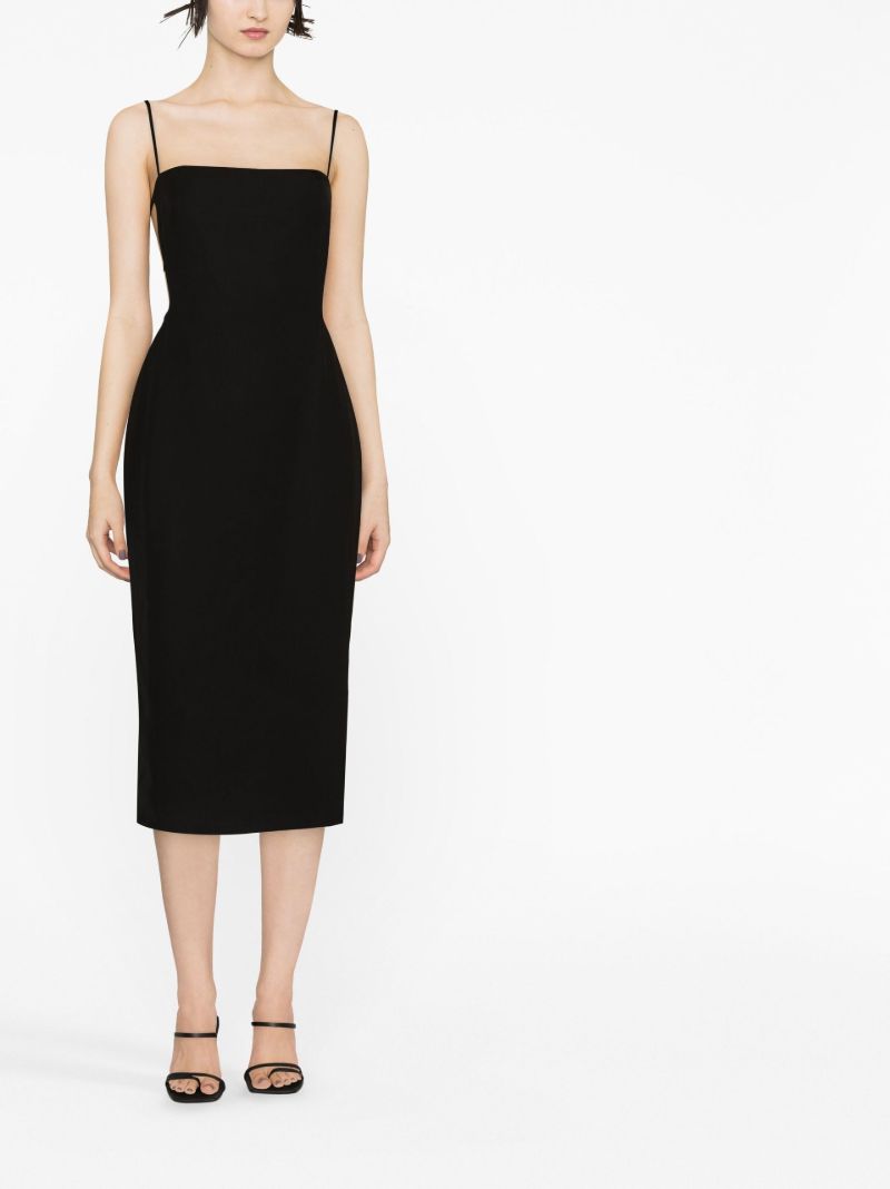 Black Urbain Square Neck Midi Dress