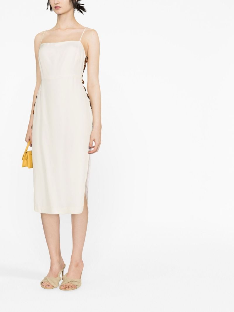 White Ring Detail Midi Dress