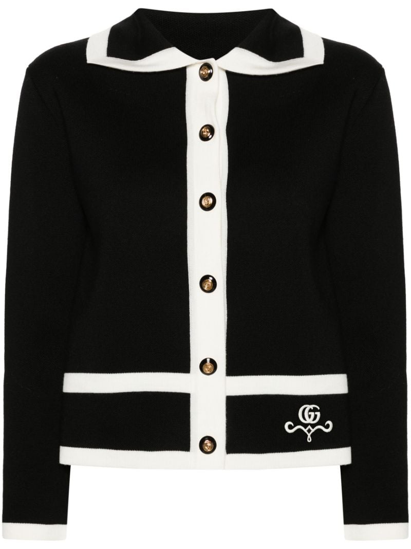 Black Interlocking G Wool Cardigan