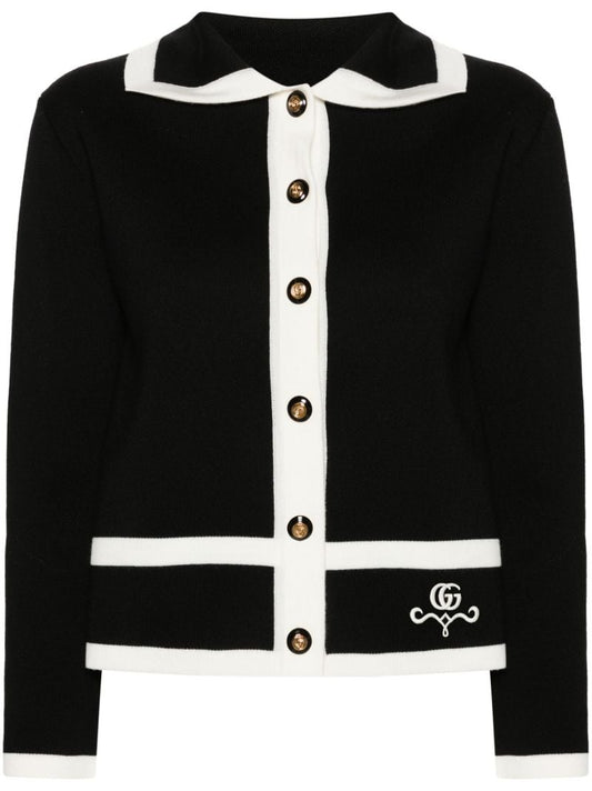 Black Interlocking G Wool Cardigan
