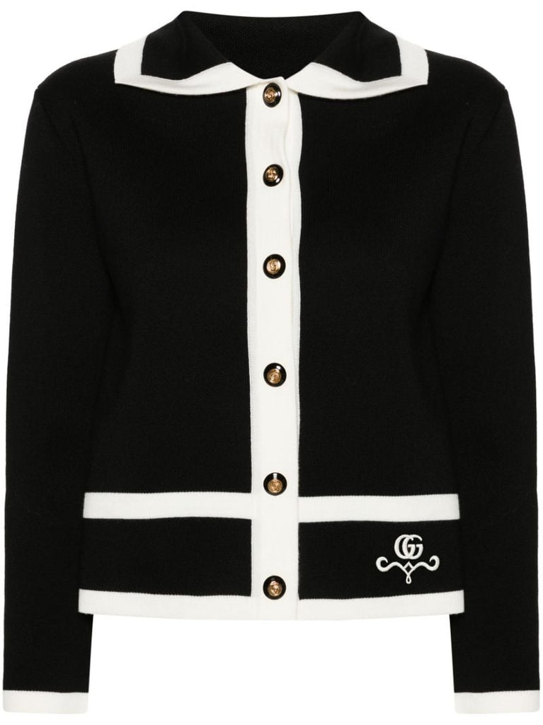 Black Interlocking G Wool Cardigan